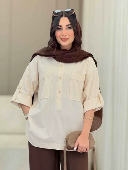 مانتو سه دکمه آستین پاگن