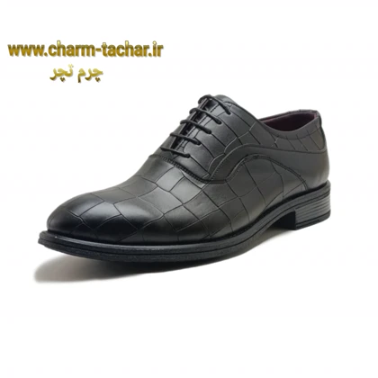 کفش رسمی مردانه چرم طبیعی سنگی کد 894