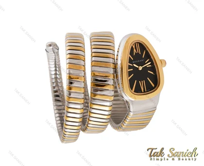 ساعت بولگاری زنانه سرپنتی طلایی سیلور مشکی Bvlgari-3690-L
