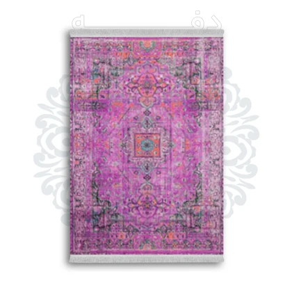 *جدید* فرشینه از جنس پارچه شانل مخمل ترک طرح فانتزی برند دفه کد 1642