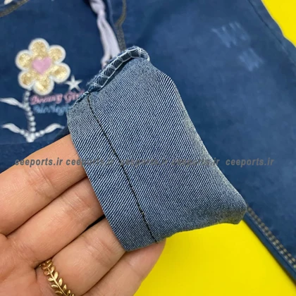 شلوارجین دخترانه بچه گانه طرح گل