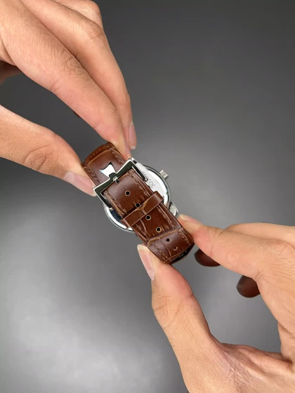 ساعت مچی وشرون کنستانتن صفحه طرحدار چرمی قهوه ای Vacheron Constantin