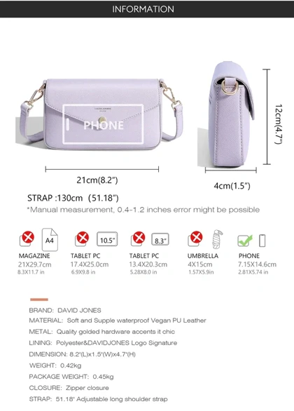 کیف دوشی مدل David Jones CM6120C
