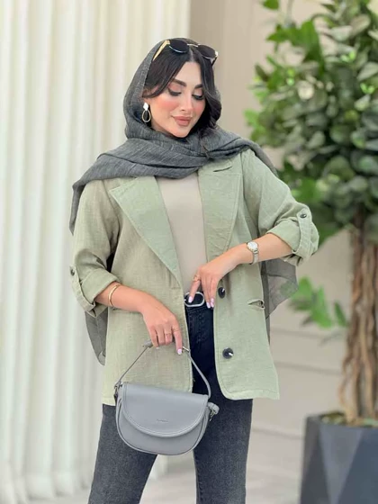 مانتو دو دکمه آستین پاگن آرنیکا
