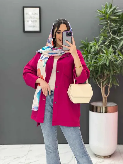 مانتو لینن دو جیب پاکتی
