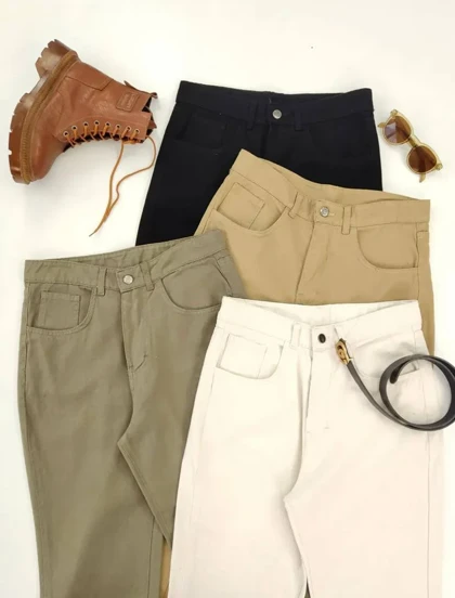 شلوار کتان واید کات زنانه قد 88