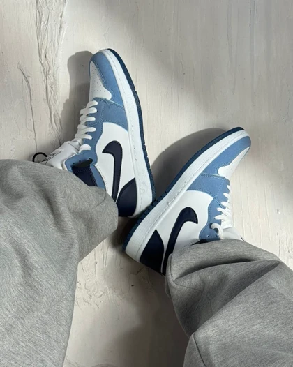 کتانی ساق‌دار TRAVISسفید آبی کد 1200127