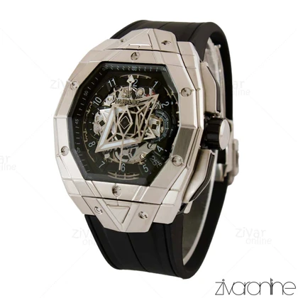 ساعت هابلوت مردانه کهکشانی چند ضلعی سیلور مشکی 105366