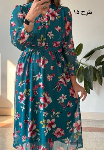 پیراهن حریر سرمه سری 10