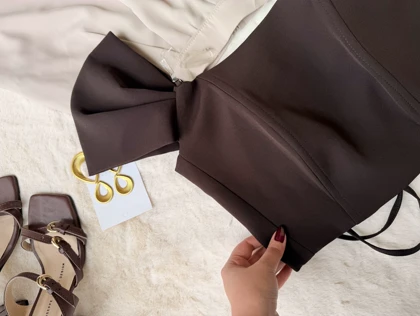 دکلته استین دار کرپ