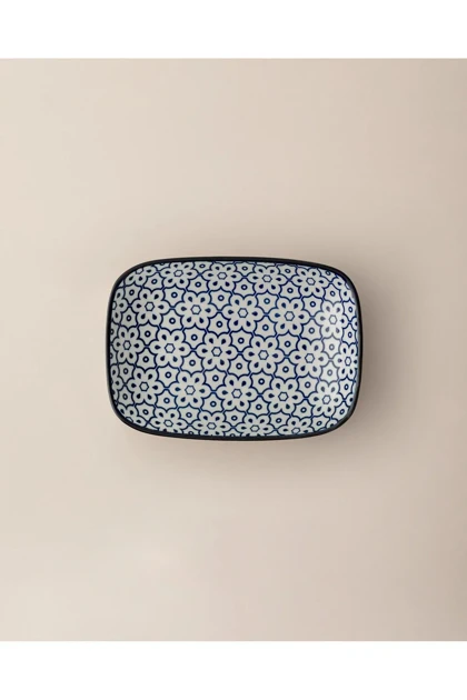 بشقاب سرو Madame Coco مدل Reve Bleu Lucida Bone China - آبی/سفید