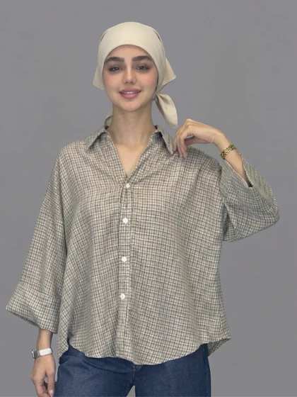 شومیز پشت بندی چهارخونه