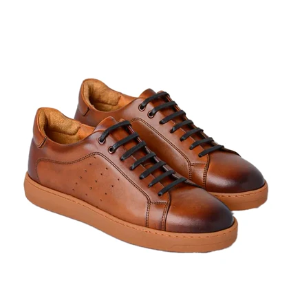 کفش چرم ونس عسلی مردانه 049