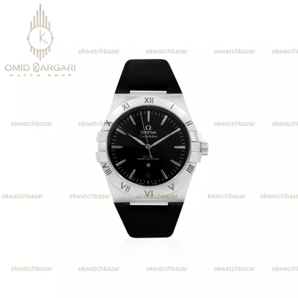 ساعت مچی امگا کانستلیشن بند مشکی صفحه مشکی Omega Constellation