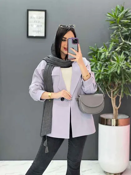 مانتو مازراتی دودکمه یقه نامتقارن