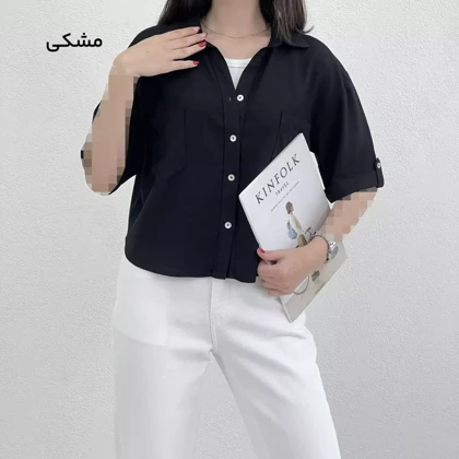 شومیز زنانه دو جیب لیننب