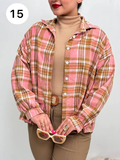 تونیک چهارخونه پشمی 2166