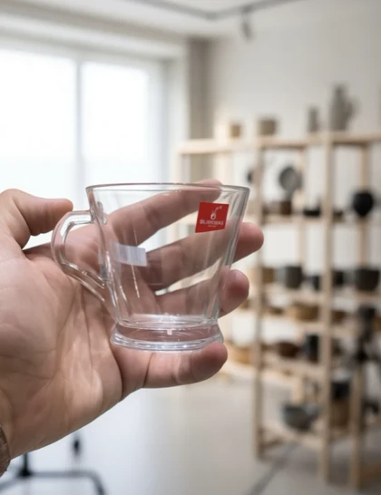 لیوان 6 عددی چای خوری دسته دار ته گرد