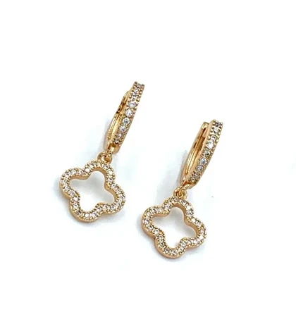 گوشواره ون کلیف نگین‌دار ساده