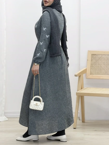 4285-پیراهن گلدوزی پاپیون