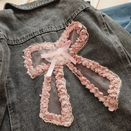 کت جین وارداتی دخترانه طرح پاپیون