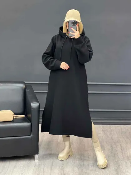 پیراهن بلند کلاه دار