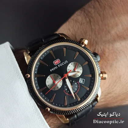 ساعت مچی مردانه اورجینال موتور ژاپنی برند مینی فوکوس سه موتور مدل Mf0010G.01 بند چرم