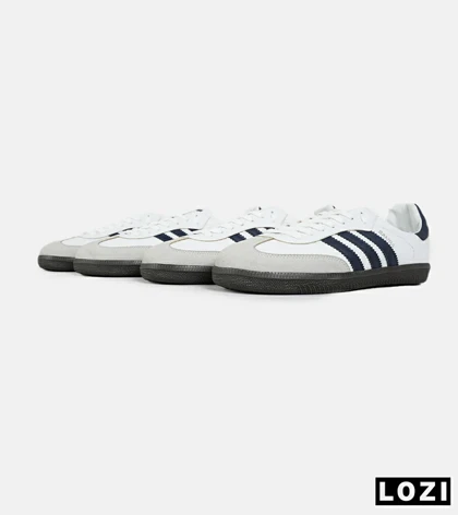 کفش کتانی مردانه و زنانه سفید سرمه ای ADIDAS Samba