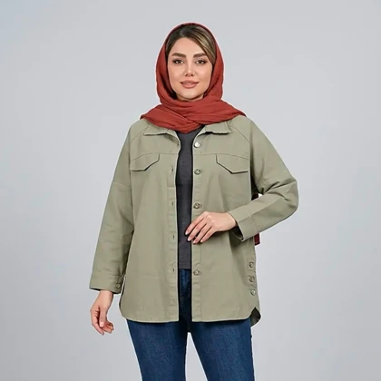 کت کتان زنانه بغل دکمه اسپرت