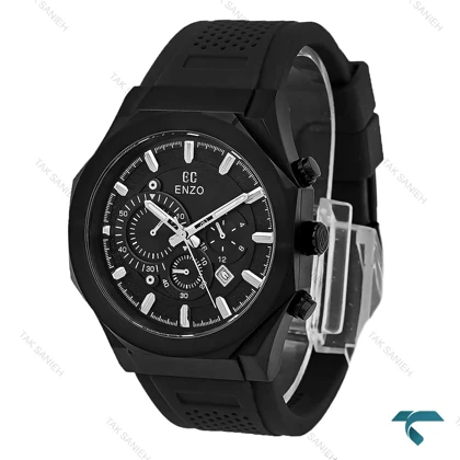 ساعت انزو EC-3120 مردانه سه موتوره بند رابر اورجینال فول مشکی Enzo-8800-G