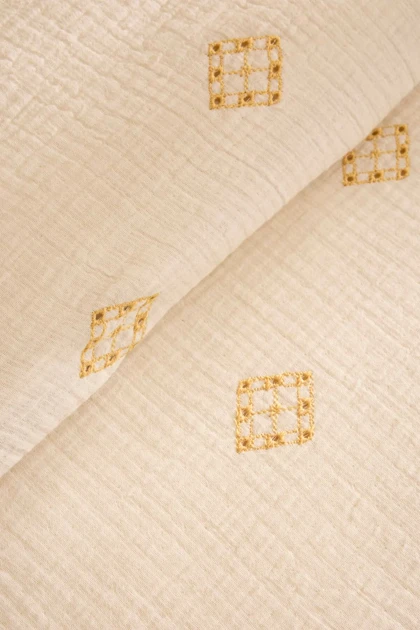سرویس روتختی دو نفره Karaca Home مدل Nobile Brodeli ٪100 پنبه - زرد