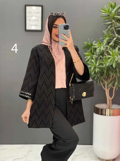 مانتو کتی آستین پولک دوزی