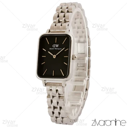 ساعت دنیل ولینگتون کوادرو زنانه سیلور صفحه مشکی 104144