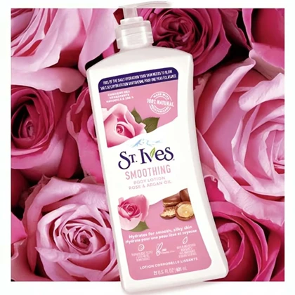 لوسیون بدن نرم کننده سنت ایوز St. Ives با عصاره گل رز و آرگان 621ml