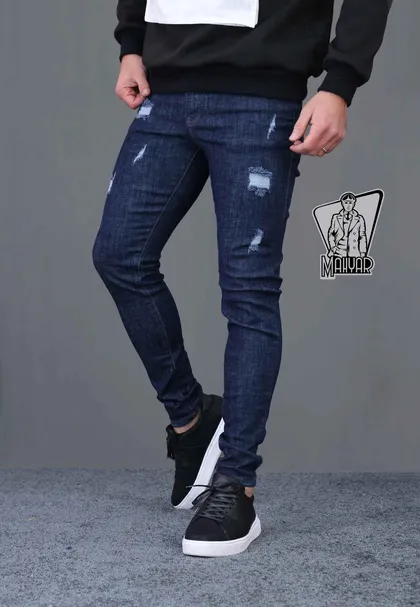 شلوار جین سورمه ای زاپ‌دار TOMMY