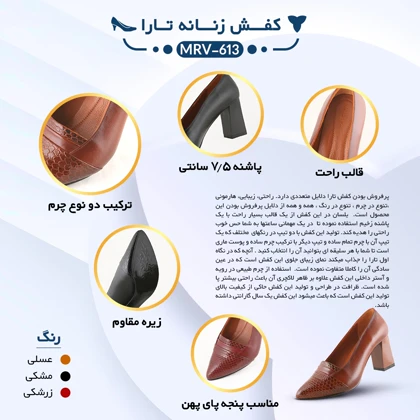 ست کیف و کفش زنانه چرم یلسان مدل لیندا کد 912-TARA-MRV