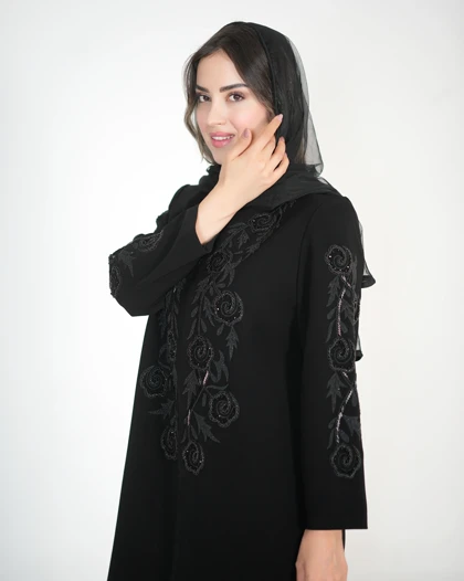 مانتو مجلسی کرپ شاخه گل کد 569(495)