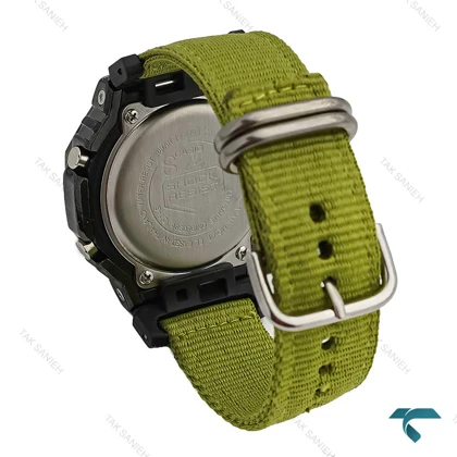 جی شاک مردانه GM-2100 مشکی بند برزنت سبز Casio-7322-G