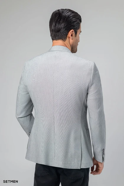 کت تک مردانه دودکمه نیم آستر پارچه GOFRE