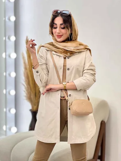 مانتو دو جیب ستین
