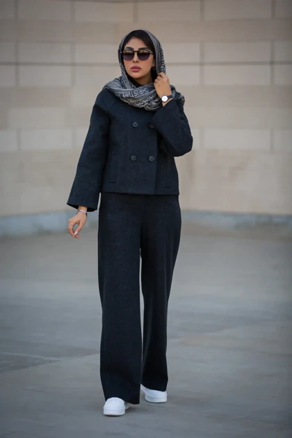 پالتو کراپ کت یقه قیفی