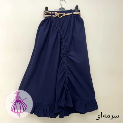 دامن لینن گتی بلند در رنگبندی متنوع(کد1454)