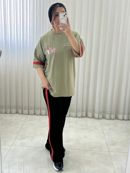 ست تیشرت شلوار اسپرت دخترانه و زنانه راحتی کد 593