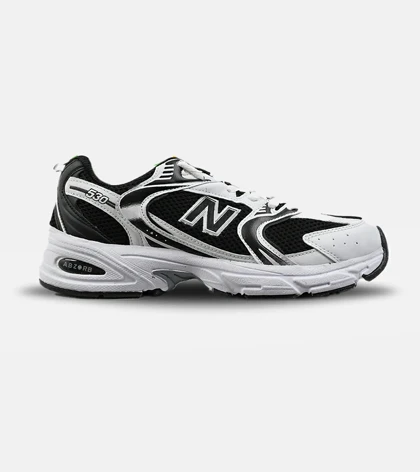 کفش کتانی نیوبالانس سفید مشکی new balance 530 کد 263259