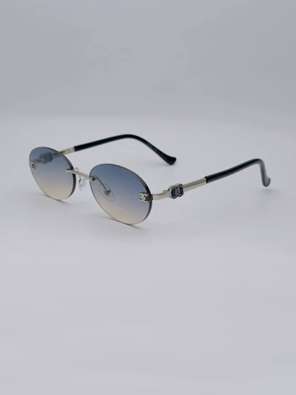 عینک آفتابی زنانه بیضی ترند شنل CAHNELمدلSG-0025-Oval Rimless Glasses