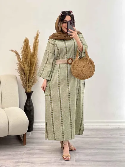 پیراهن جلو بسته دو جیب پیله