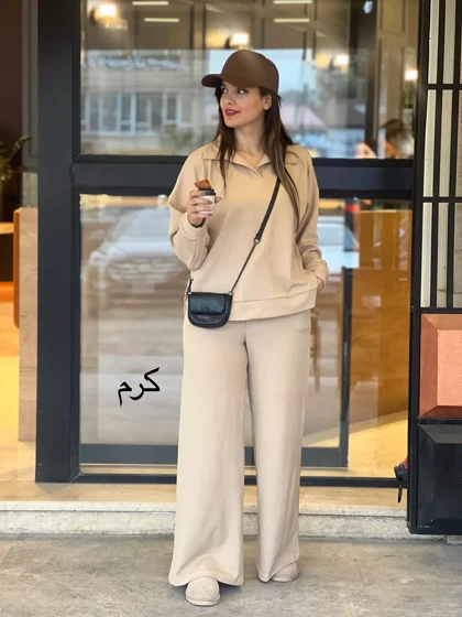 ست مانتو شلوار کبریتی فیتیله ای
