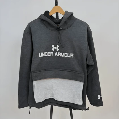 هودی طوسی مشکی زنانه مدل باکس جیب