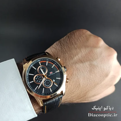 ساعت مچی مردانه اورجینال موتور ژاپنی برند مینی فوکوس سه موتور مدل Mf0129G.02 بند چرم