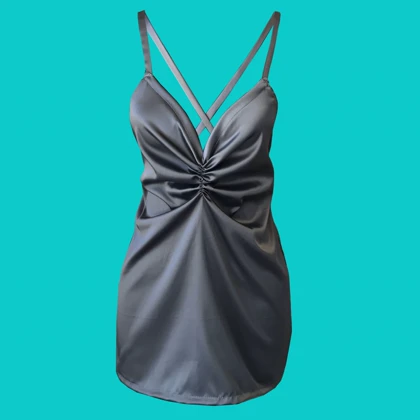 مقمیس پیراهن خواب meghmiss dark gray slip dress